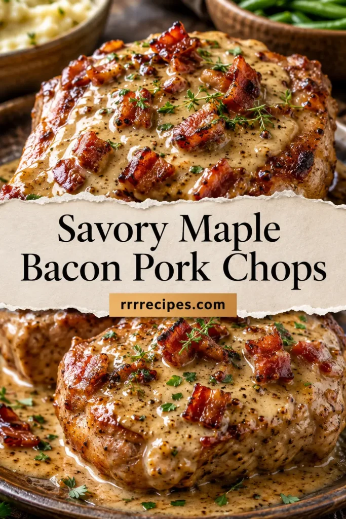 Savory Maple Bacon Pork Chops in Creamy Dijon Sauce – A Comfort Food Delight!