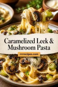 Caramelized Leek and Mushroom Gruyere Pasta - Cherry on my Sundae