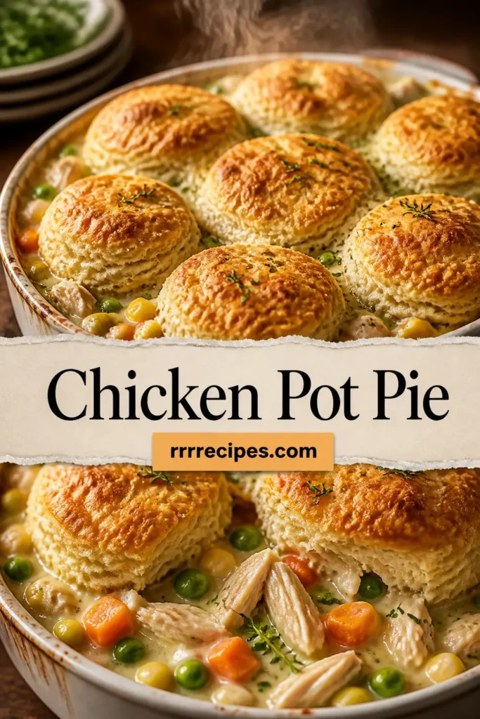 Chicken Pot Pie Recipe with Biscuits