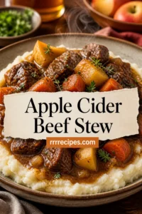 Fall Apple Cider Beef Stew over Mashed Potatoes Dinner Recipe