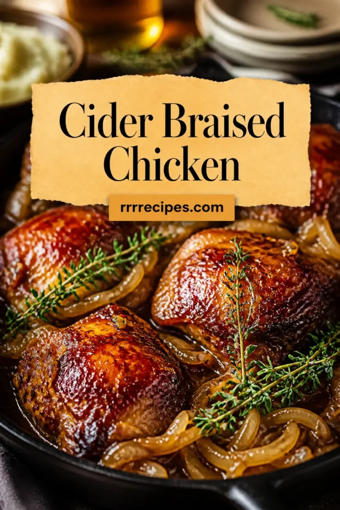 Cider Braised Chicken with Caramelized Onions.