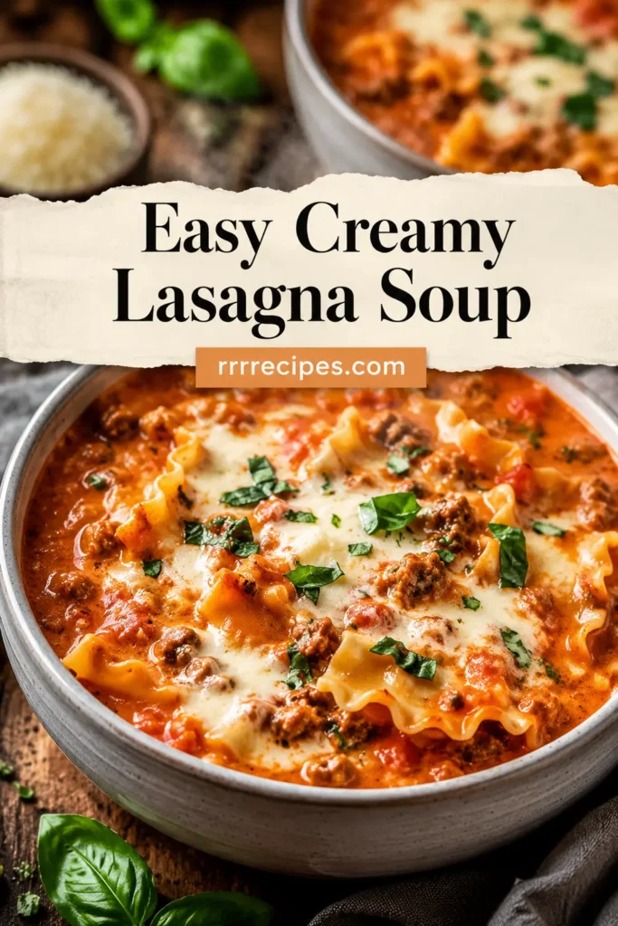 Easy Creamy Lasagna Soup
