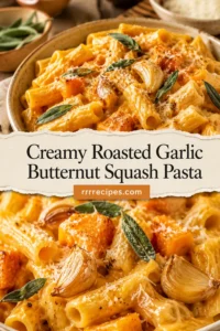 Creamy Roasted Garlic Butternut Squash Pasta.