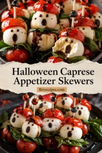 Halloween Caprese Appetizer Skewers