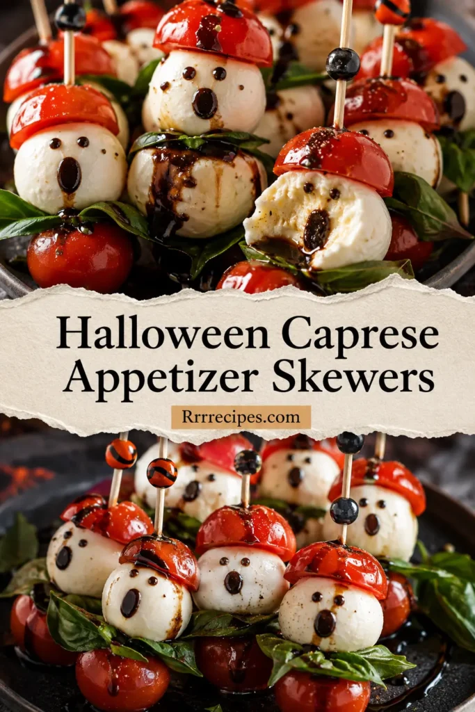 Halloween Caprese Appetizer Skewers