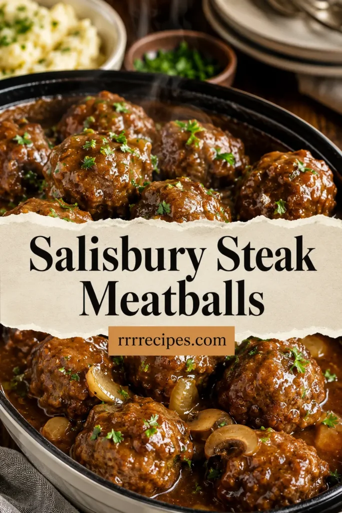 Slow Cooker Salisbury Steak Meatballs | Easy Crockpot Dinner