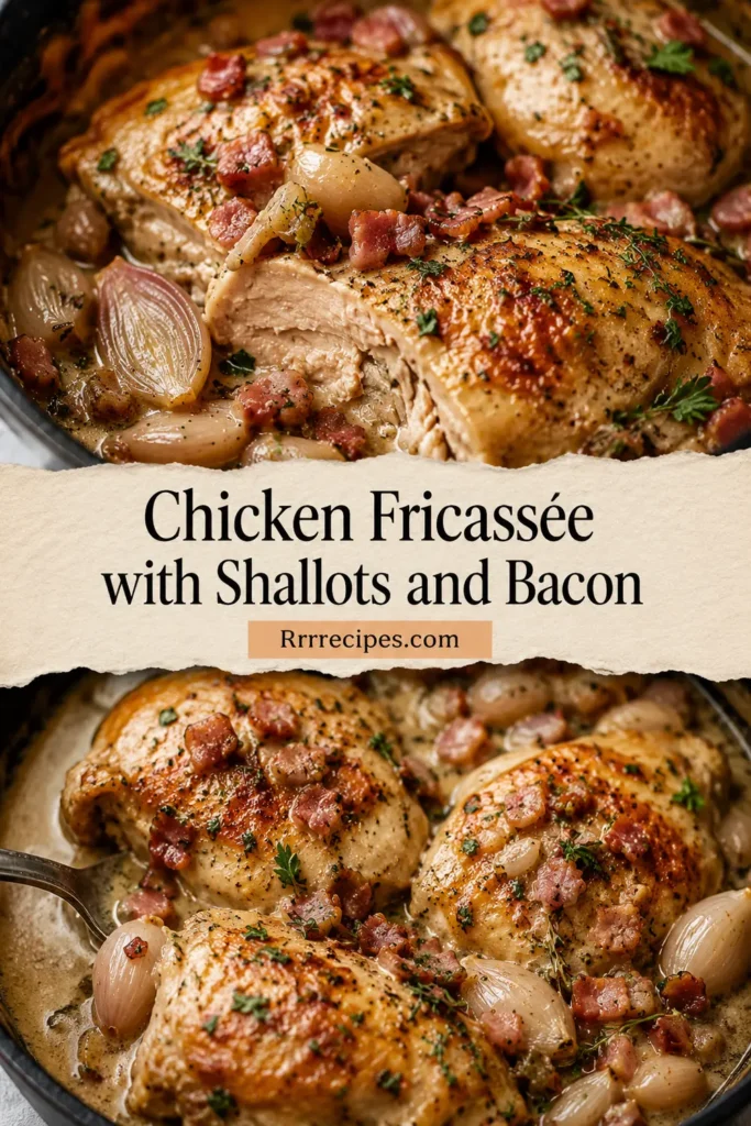 Chicken Fricassée with Shallots and Bacon