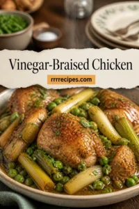 Vinegar-Braised Chicken with Leeks and Peas Recipe