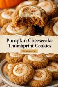 Pumpkin Cheesecake Thumbprint Cookies