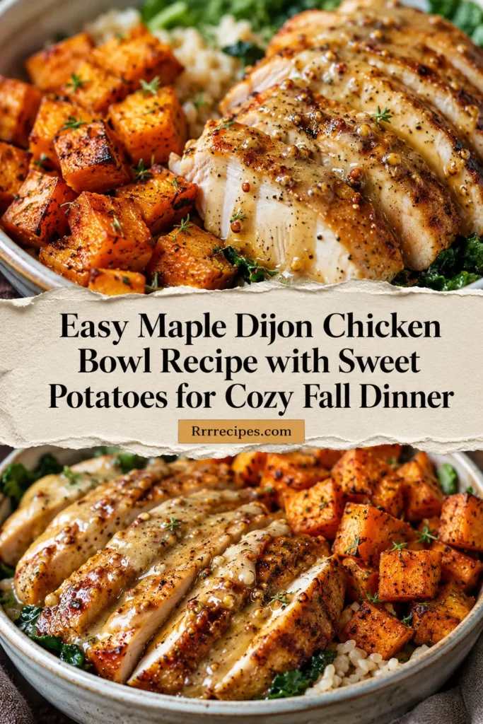 Easy Maple Dijon Chicken Bowl Recipe with Sweet Potatoes for Cozy Fall Dinner