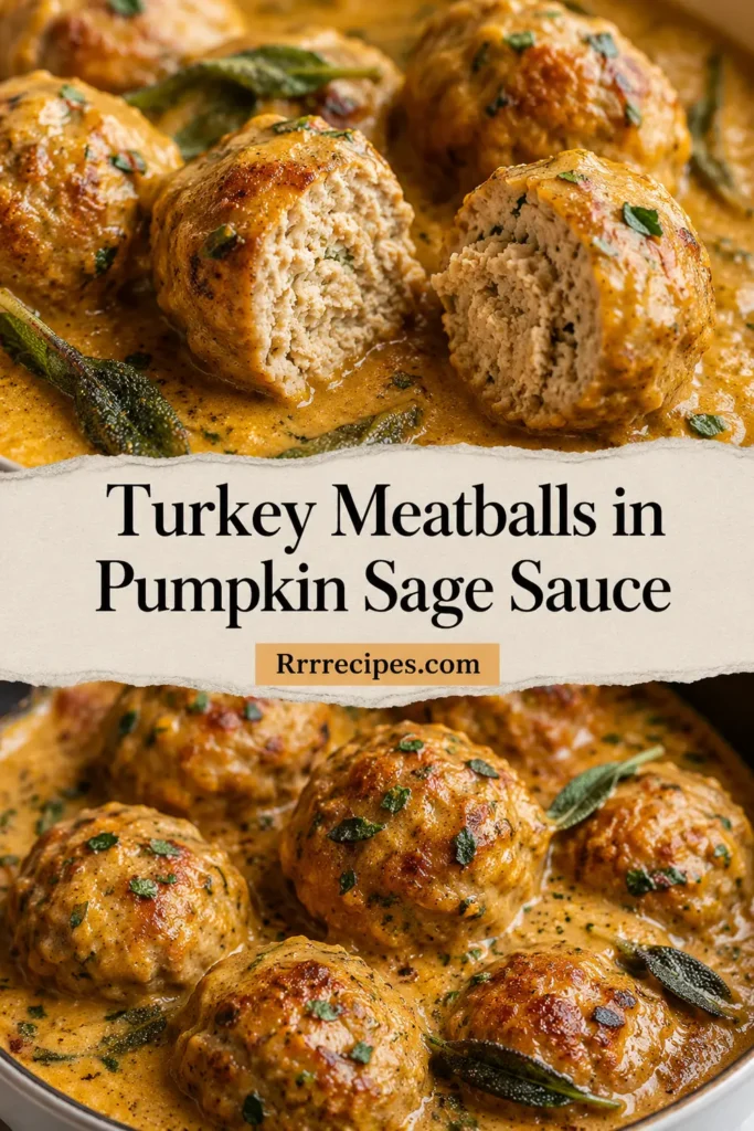 Turkey Meatballs in Pumpkin Sage Sauce