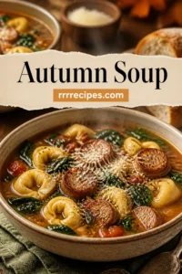 Autumn Soup - Sausage Tortellini Soup with Spinach