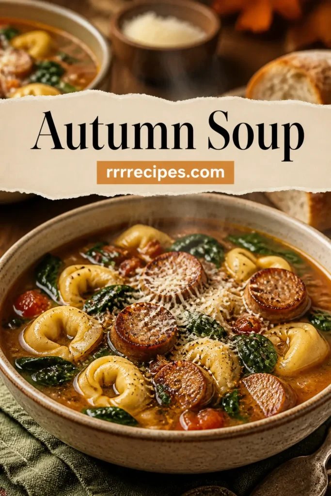 Autumn Soup - Sausage Tortellini Soup with Spinach