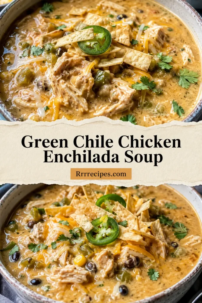 Green Chile Chicken Enchilada Soup