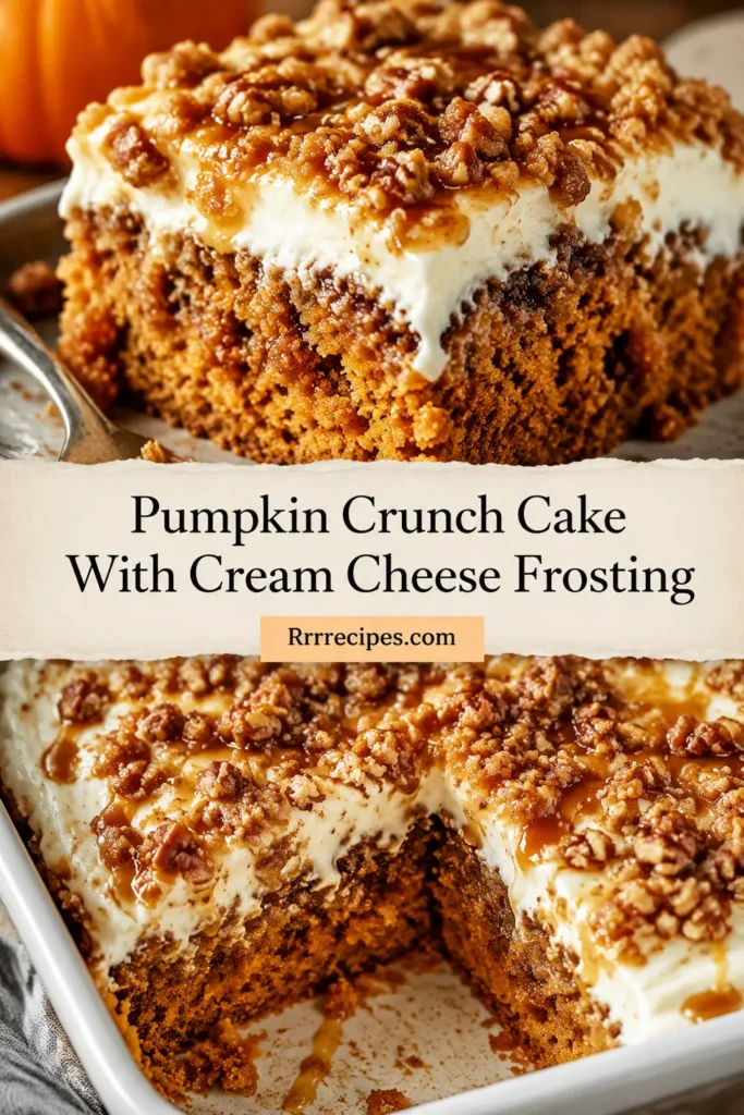 Pumpkin Crunch Cake With Cream Cheese Frosting
