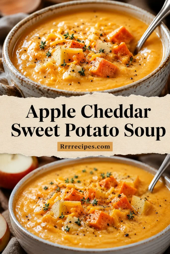 Apple Cheddar Sweet Potato Soup