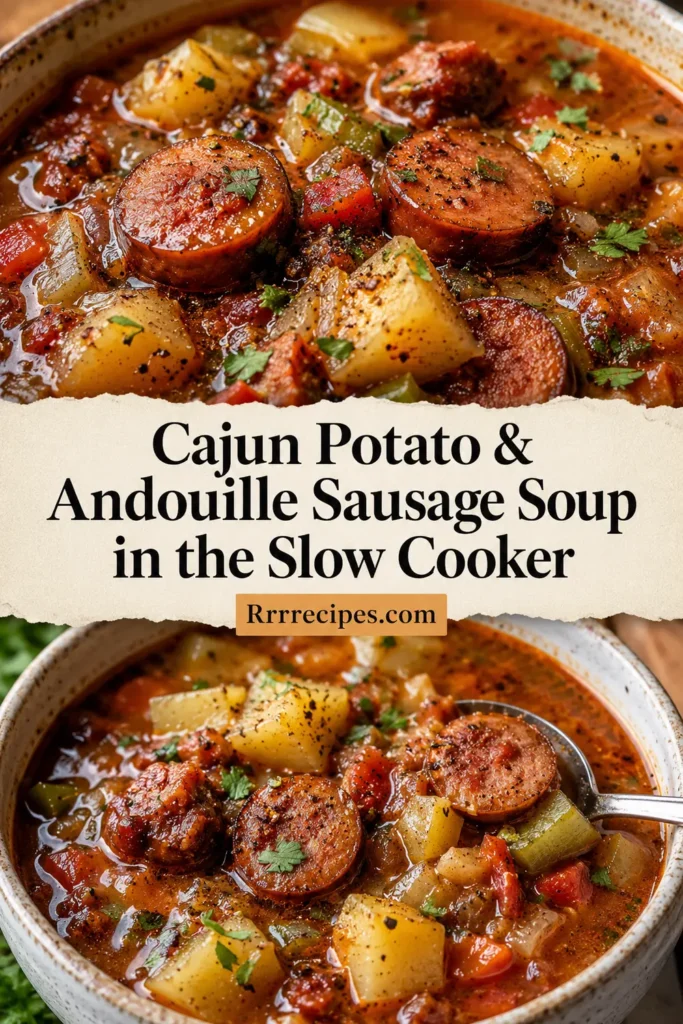 Cajun Potato & Andouille Sausage Soup in the Slow Cooker