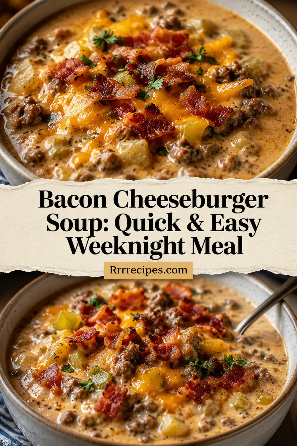 Bacon Cheeseburger Soup: Quick & Easy Weeknight Meal
